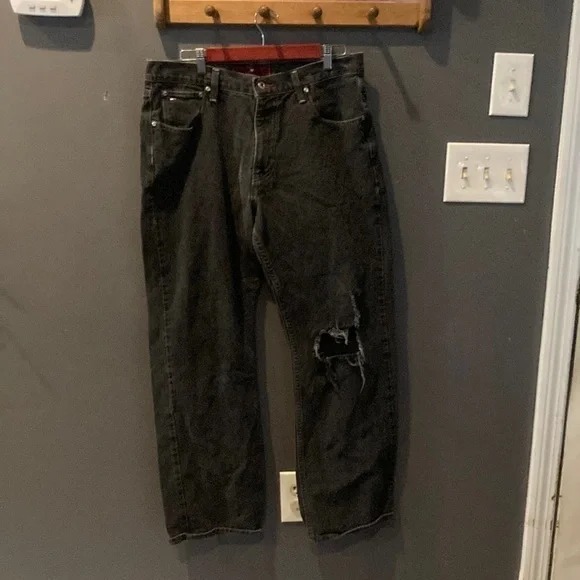 Tommy Jeans ripped knee black size 36 /32 great condition no flaws mens - Picture 1 of 9